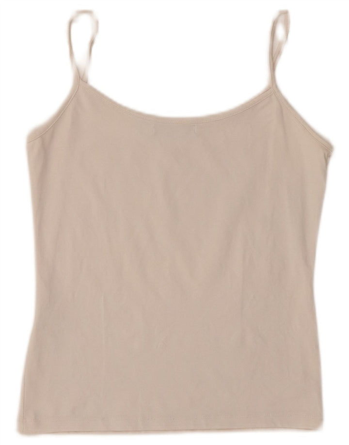 Zara Femme Cami Top UK 12 Nylon Beige Moyen