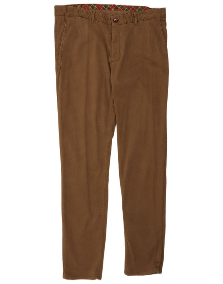 Massimo Dutti Pantalon chino cargo pour homme EU 44 Large W34 L33 Marron à carreaux