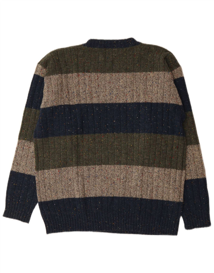Trussardi Pull Col Ras Du Cou Grande Laine Rayée Multicolore