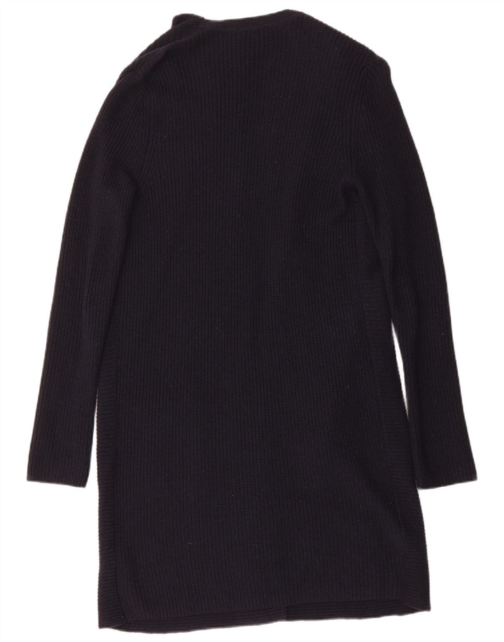 HOBBS Womens Longline Cardigan Sweater UK 10 Small Black Wool