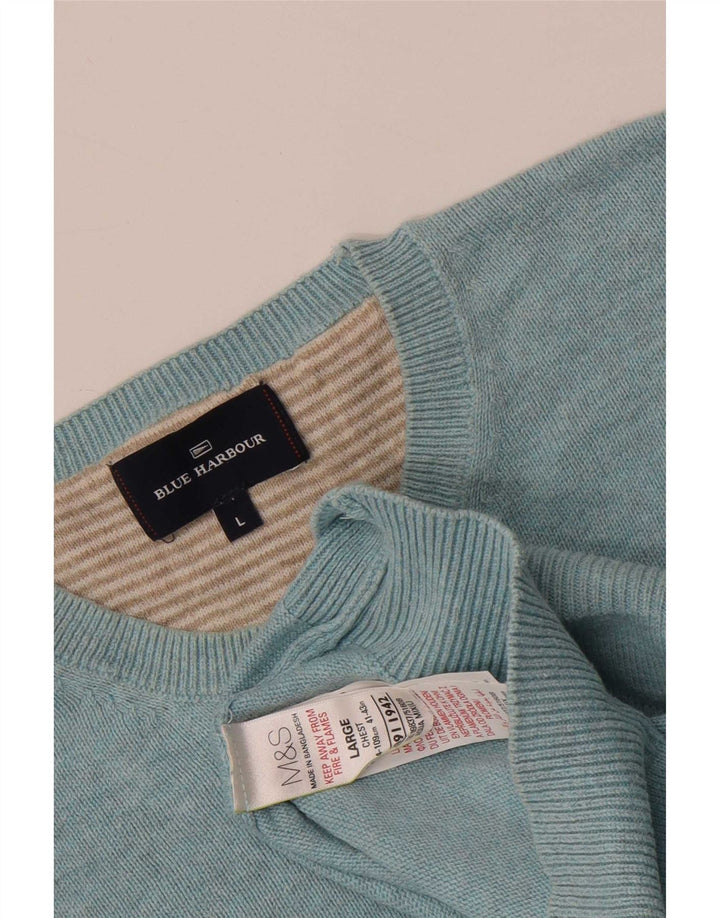 Marks & Spencer Pull à col rond Blue Harbour pour homme, grand bleu