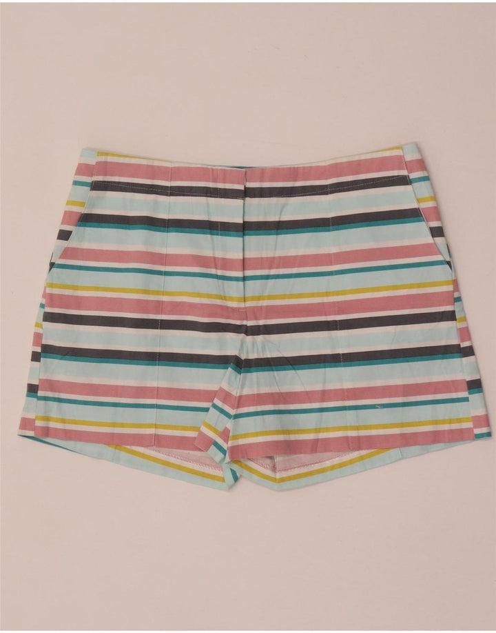 OASIS Short Chino Femme UK 12 Moyen W32 Coton Rayé Multicolore