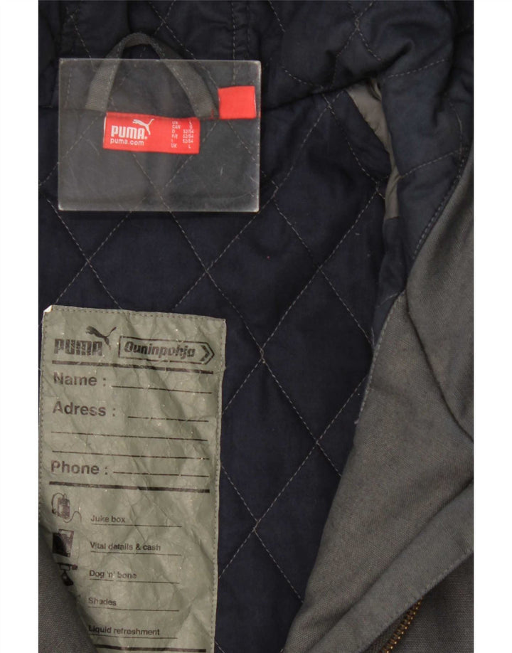 Puma Veste coupe-vent à capuche pour homme UK 40 Large Gris Coton