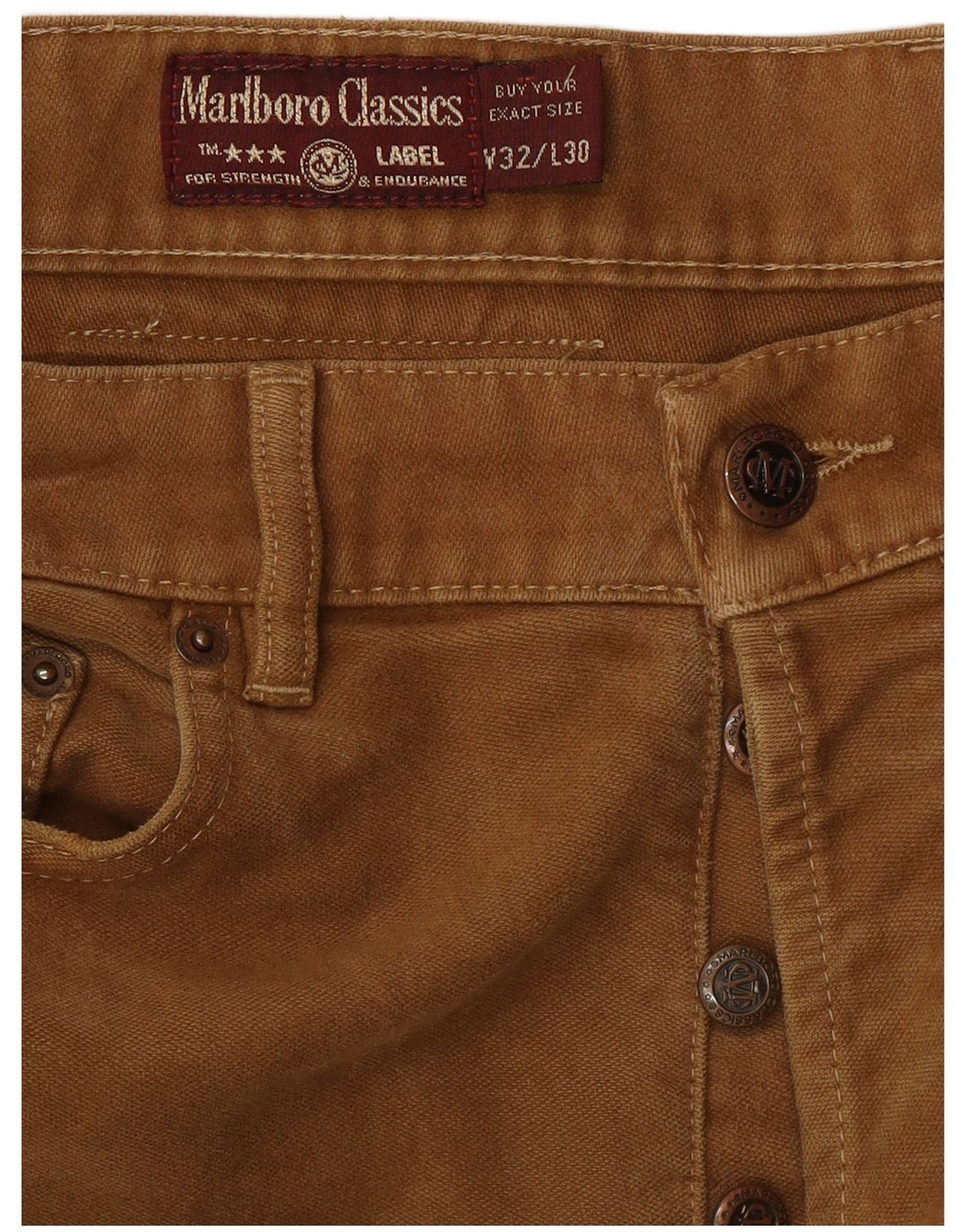 MARLBORO CLASSICS Pantalon décontracté droit pour homme W32 L30 Marron Coton