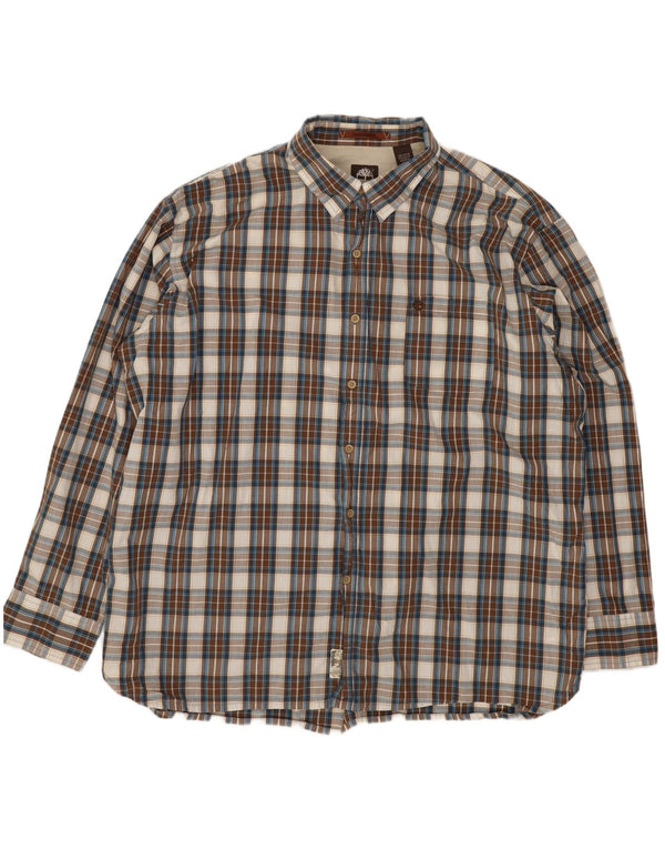 Timberland Chemise Homme 2XL Coton à Carreaux Marron