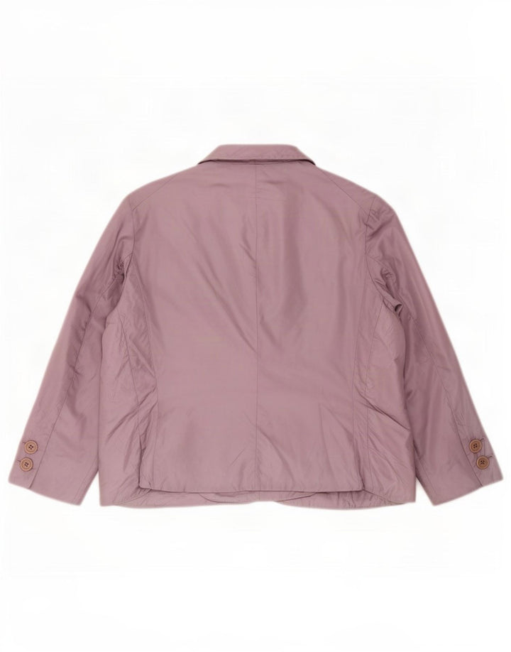Aspesi Veste blazer rembourrée à 3 boutons pour femme UK 14 Large Violet Nylon