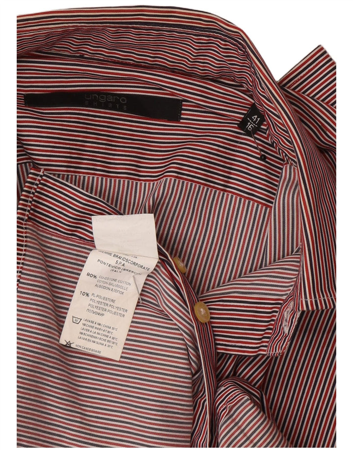 Ungaro Chemise Homme Taille 41 16 Grand Coton à Rayures Rouges