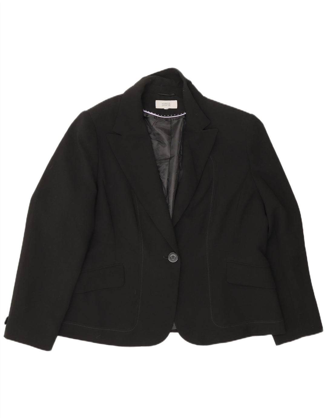 Marks & Spencer Veste blazer à 1 bouton pour femme UK 18 XL Noir