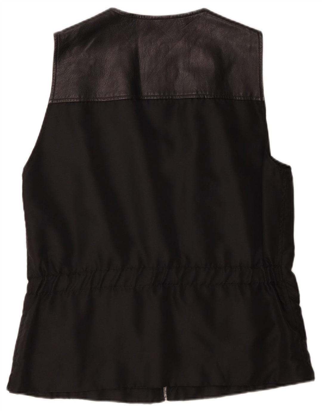Gilet surdimensionné femme vintage IT 40 petit cuir noir