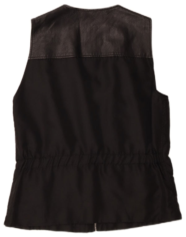 Gilet surdimensionné femme vintage IT 40 petit cuir noir