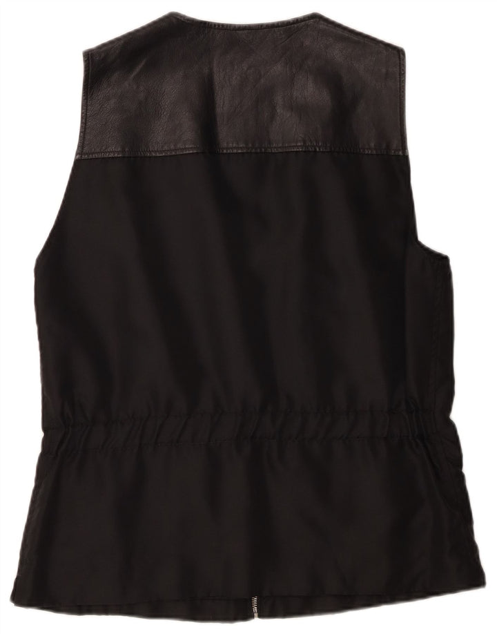 Gilet surdimensionné femme vintage IT 40 petit cuir noir