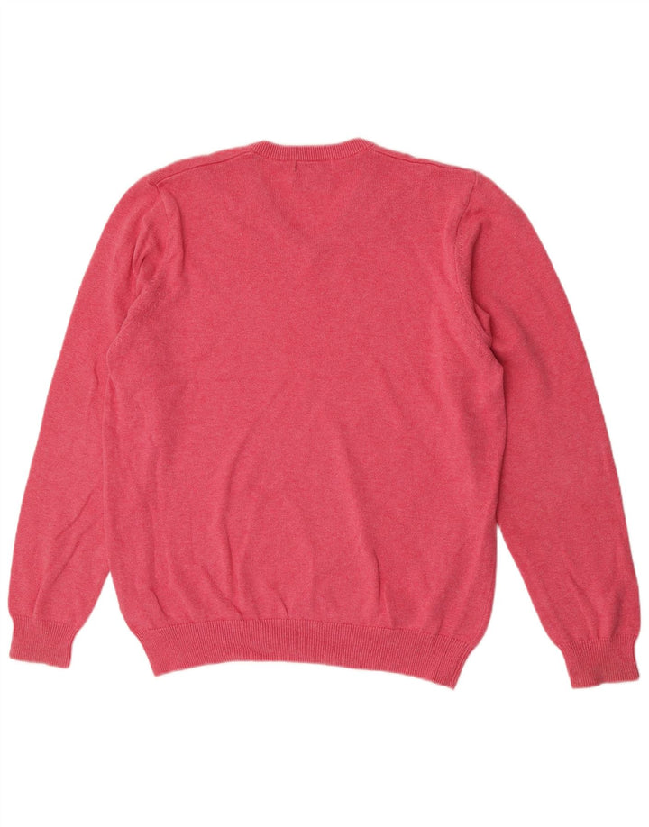 Marks & Spencer Pull col V pour homme en coton rose Taille L