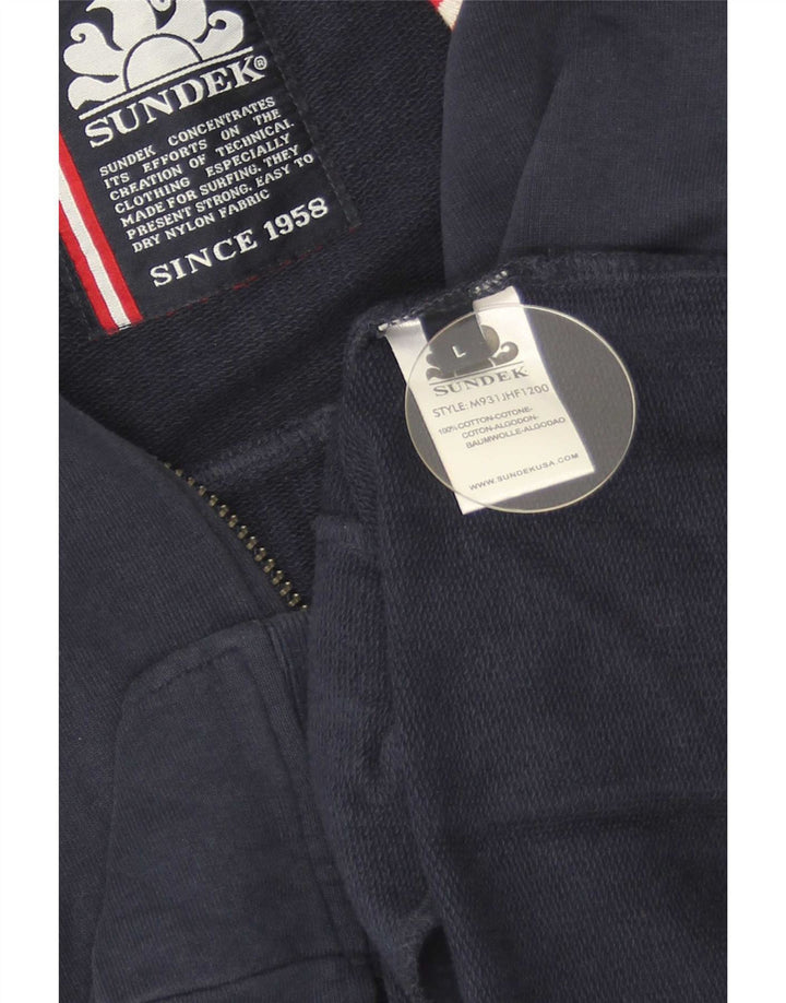 Sundek Veste de survêtement pour homme en coton bleu marine Taille L