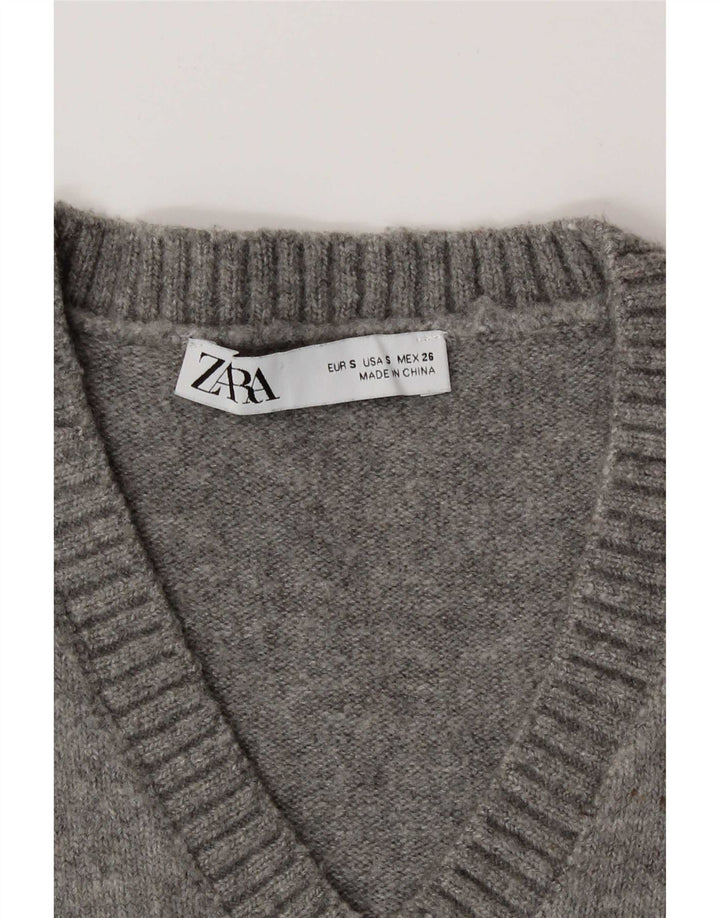 Zara Womens Vest Débardeur UK 10 Petit Gris