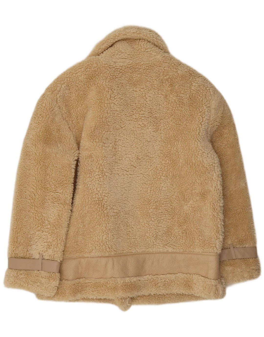 Veste Sherpa Femme Vintage UK 14 Polyester Beige Moyen