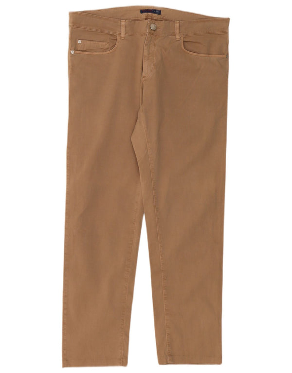 TRUSSARDI Pantalon Droit Casual Homme W35 L30 Beige Coton