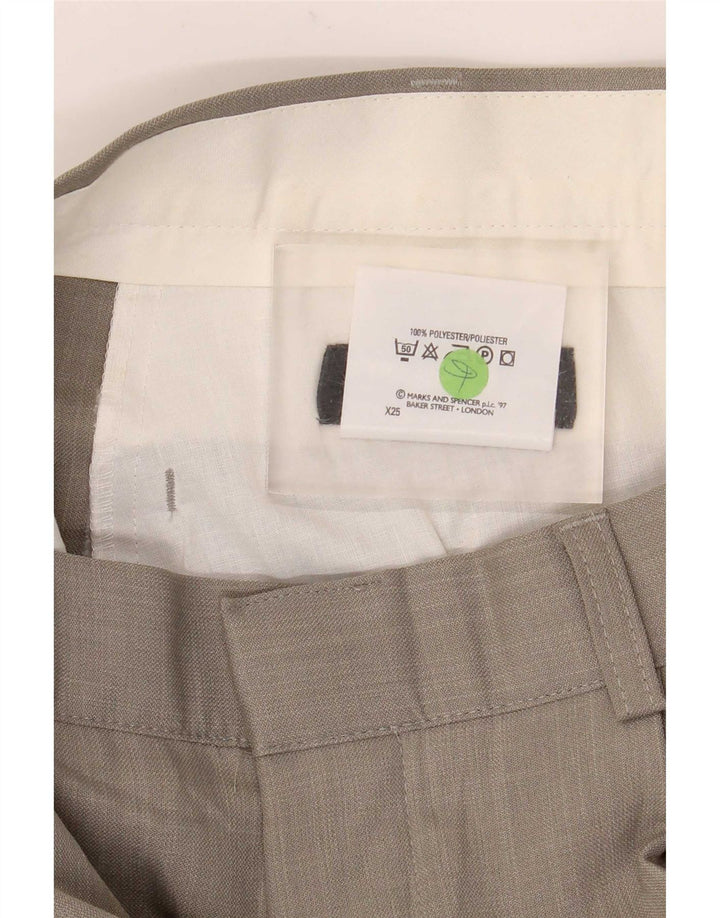 Marks & Spencer Pantalon décontracté pour homme W34 L33 Vert Polyester