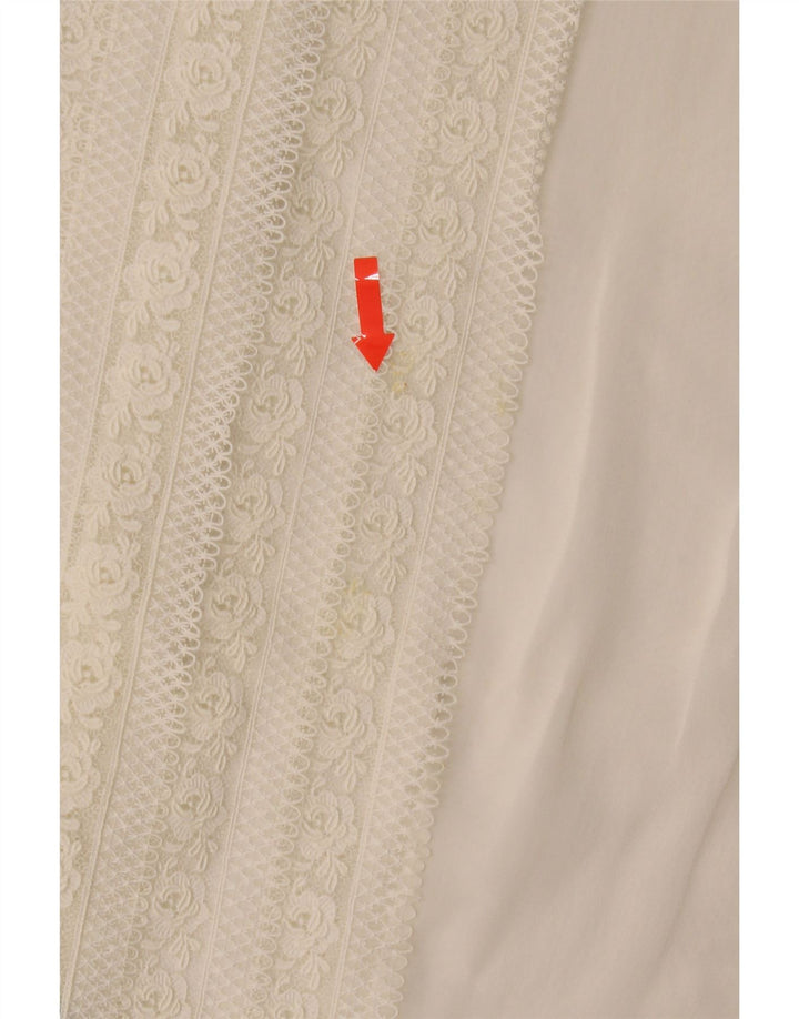 vintage Femmes Sans Manches Voir À Travers Blouse Top IT 44 Blanc Moyen
