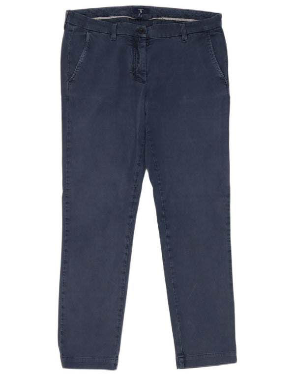 Gant Pantalon Chino Fuselé Femme UK 12 Moyen W32 L27 Bleu Marine Coton