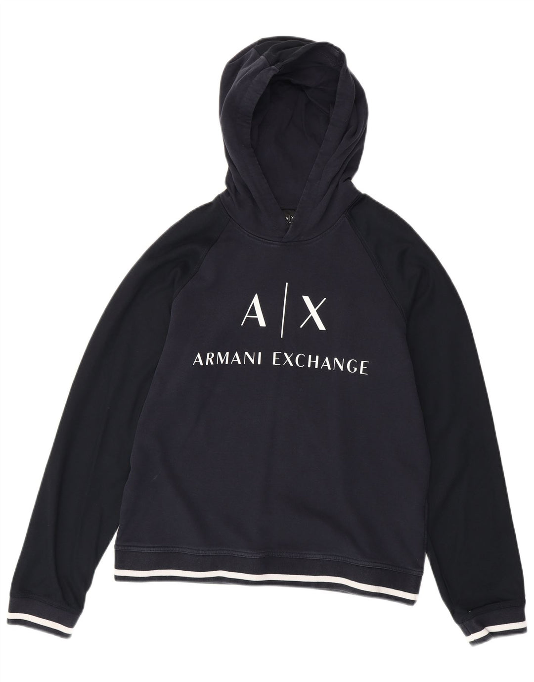 ARMANI EXCHANGE Pull à capuche graphique pour hommes, grand coton bleu marine