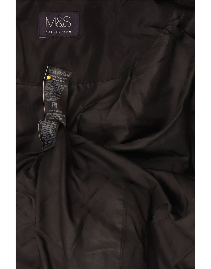 Marks & Spencer Veste matelassée à capuche pour femme UK 14 Medium Noir Polyester