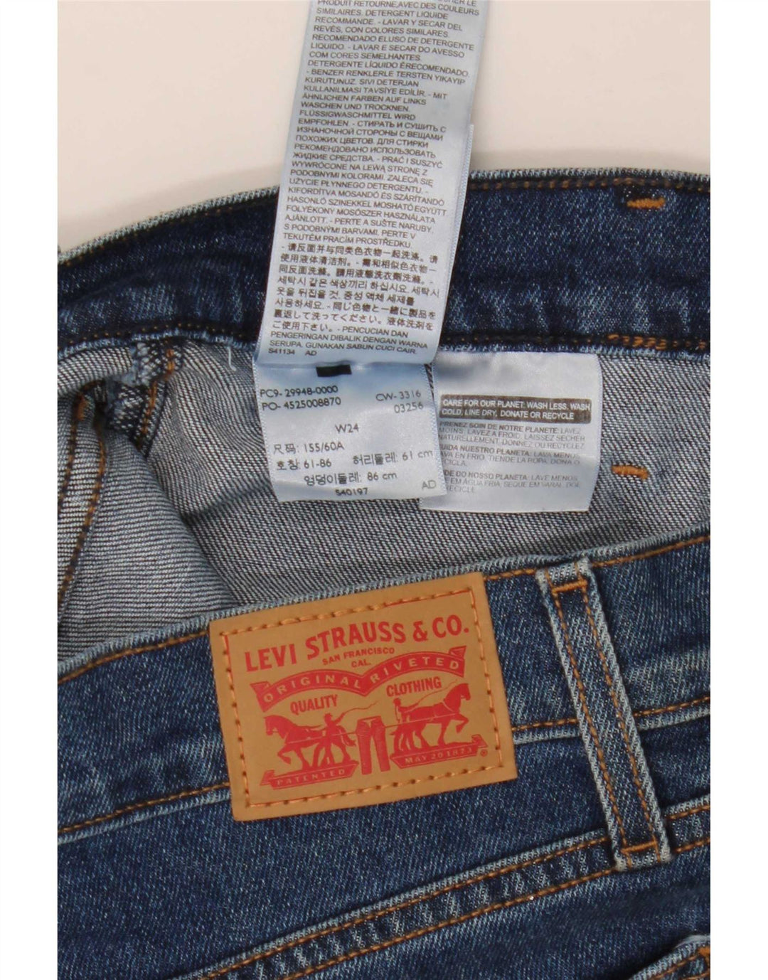Levi's Jupe en Jean Femme W24 XS Bleu Coton