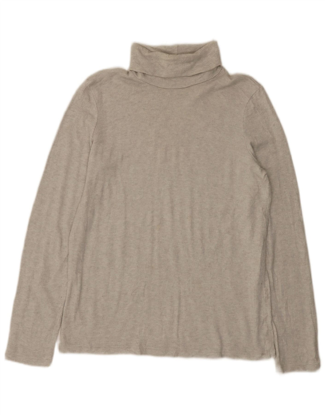 Zara Femme Top Manches Longues UK 14 Large Gris Moucheté Viscose