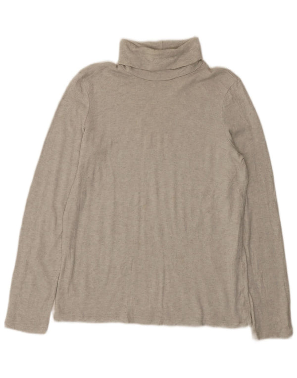 Zara Femme Top Manches Longues UK 14 Large Gris Moucheté Viscose