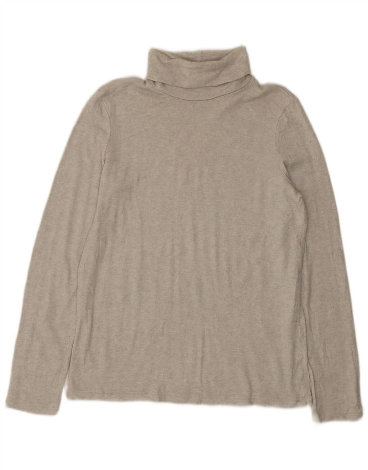 Zara Femme Top Manches Longues UK 14 Large Gris Moucheté Viscose