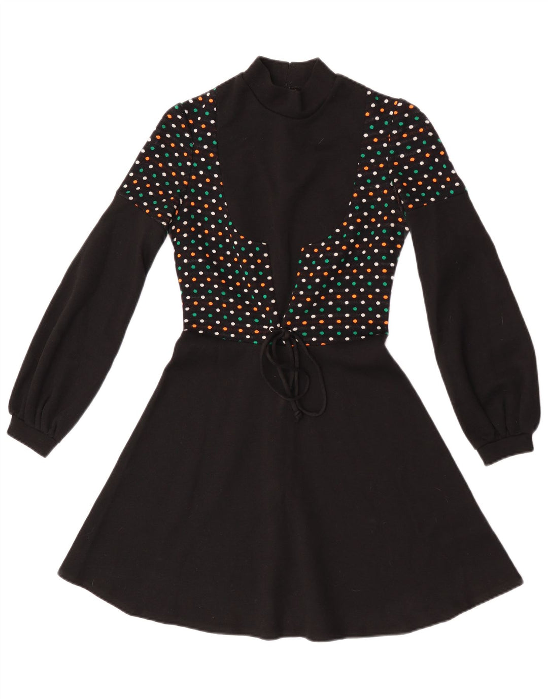 Robe pull à manches longues vintage pour femmes IT 44 Medium Black Spotted