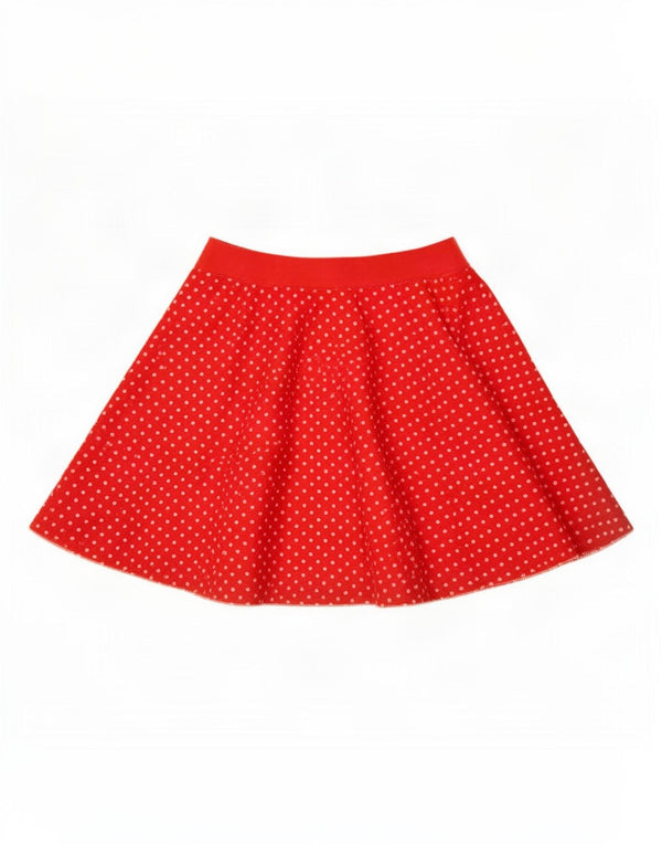 vintage Femme A-Line Jupe Moyenne W28 Rouge Spotté Polyester