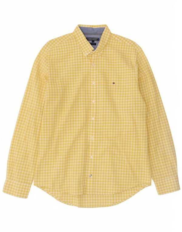 Tommy Hilfiger Chemise New York Fit Homme Large Jaune Vichy Coton