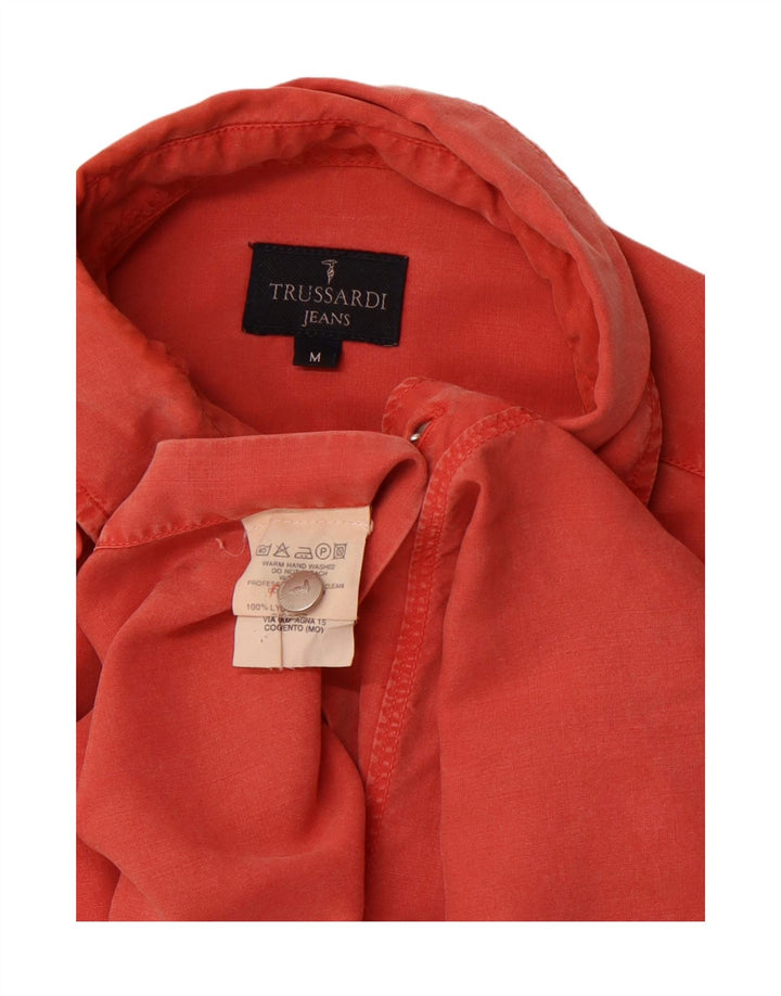 TRUSSARDI JEANS Chemise à Manches Courtes Homme Rouge Moyen Lyocell