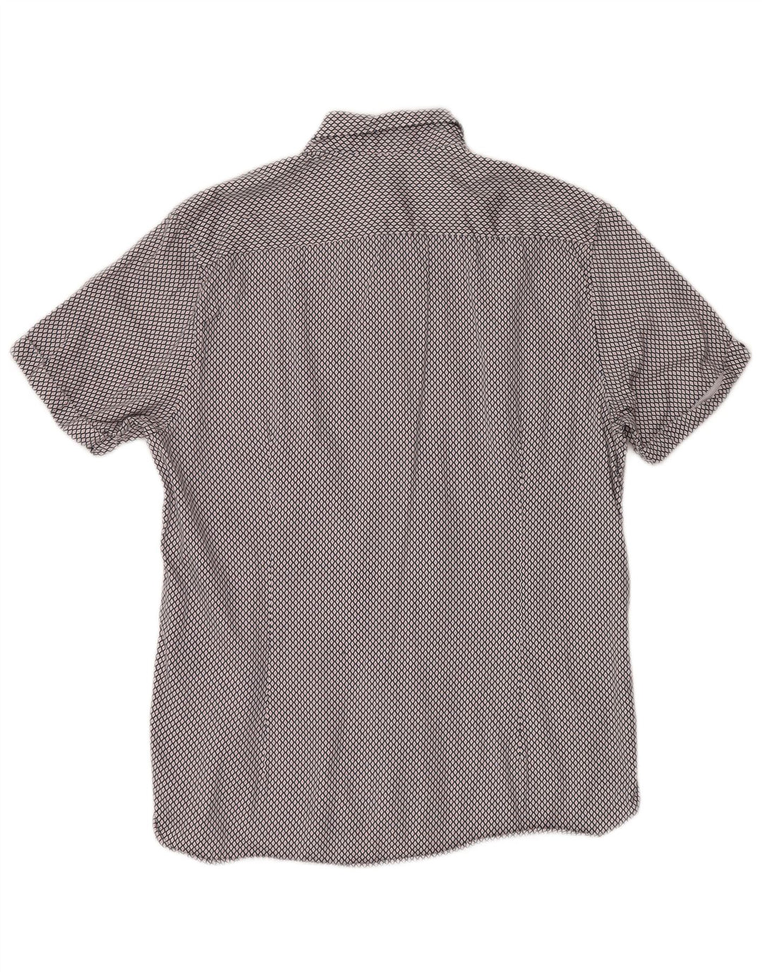 Ted Baker Chemise à manches courtes pour homme Taille 4 Grand coton géométrique bleu marine