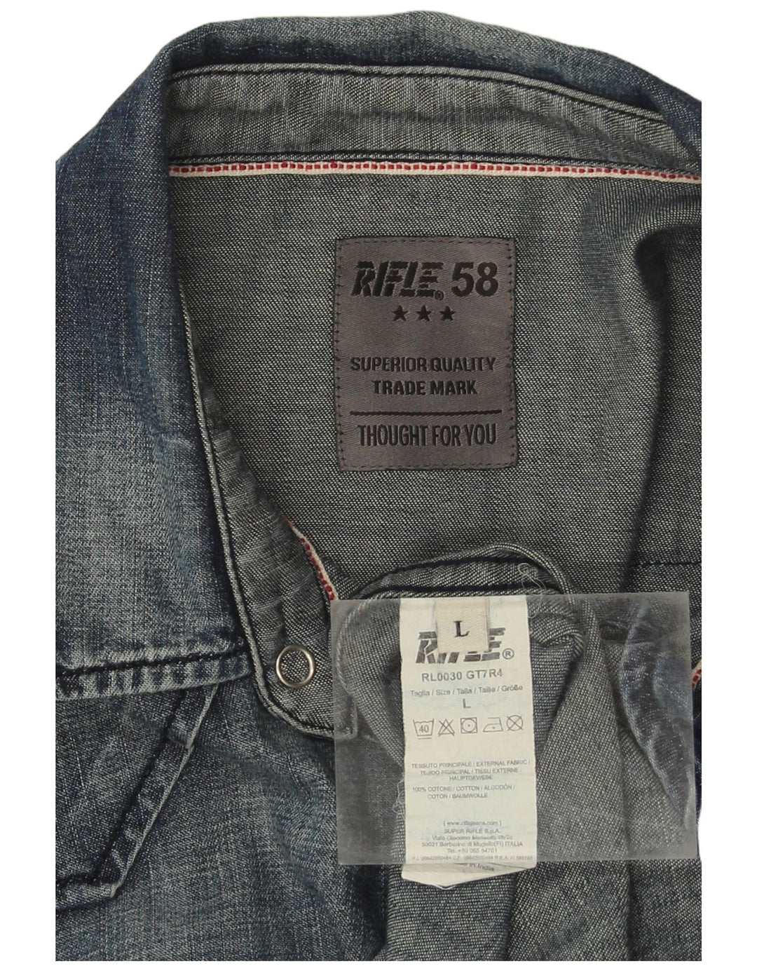 Chemise en jean homme Rifle grand coton bleu marine
