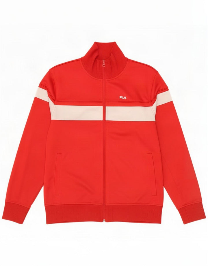 Fila Veste de survêtement pour homme Small Rouge Colorblock Polyester