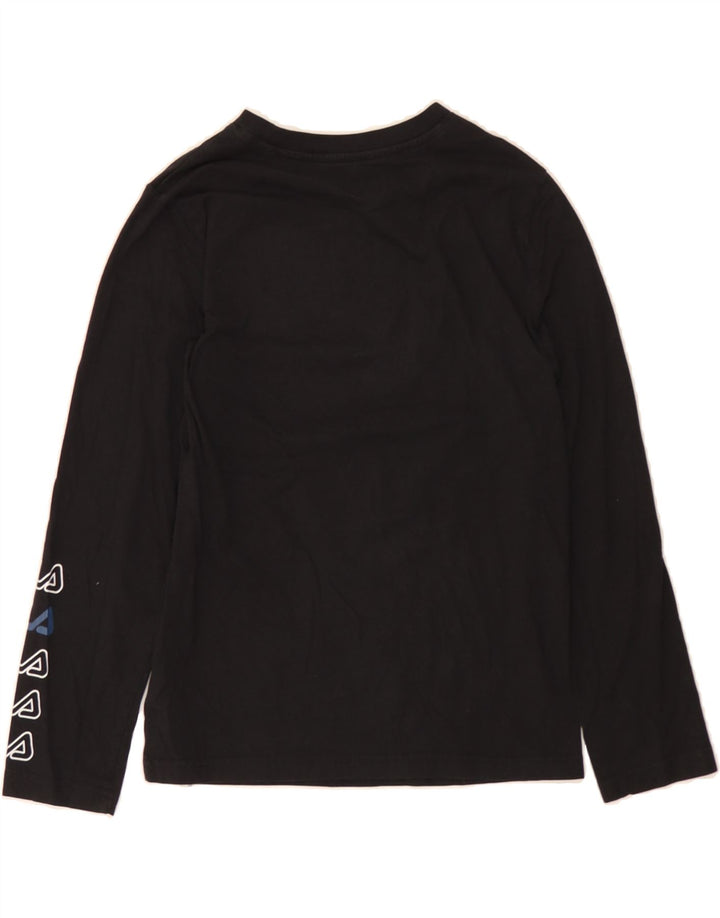FILA Boys Graphic Top Long Sleeve 10-11 Years Medium Black Cotton Vintage Fila and Second-Hand Fila from Messina Hembry 