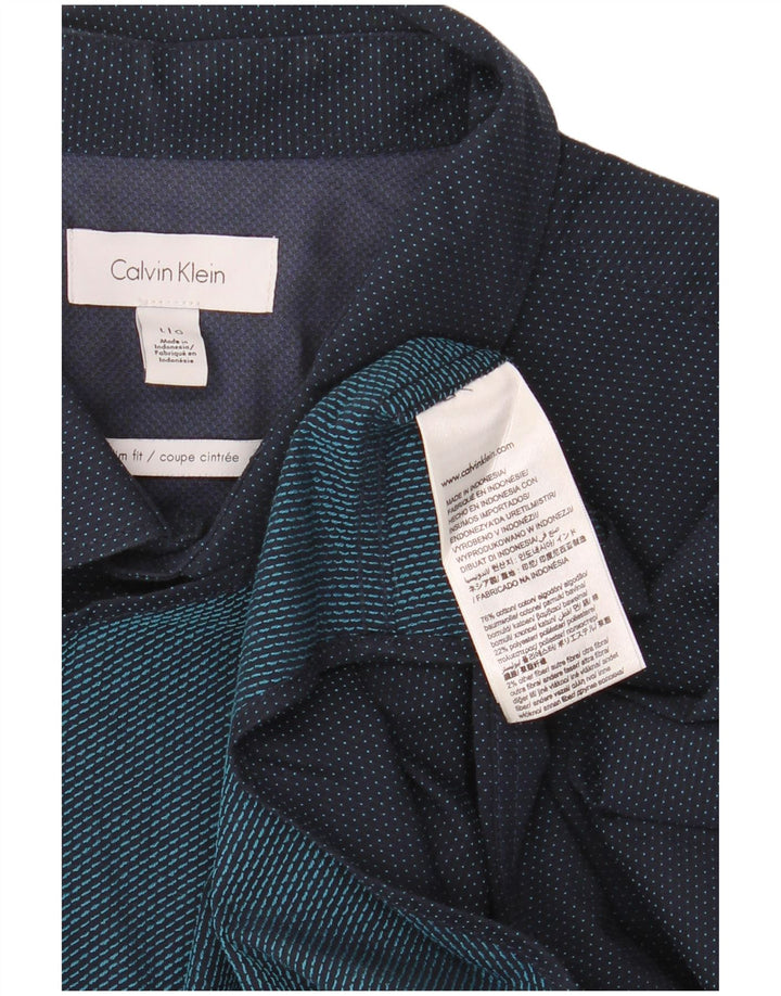 CALVIN KLEIN Chemise Slim Fit Large Bleu Marine à Pois Coton Homme