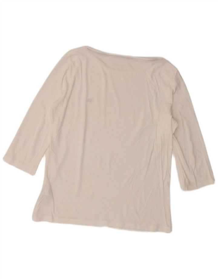 Tommy Hilfiger Haut à manches 3/4 pour femme UK 14 en coton blanc moyen
