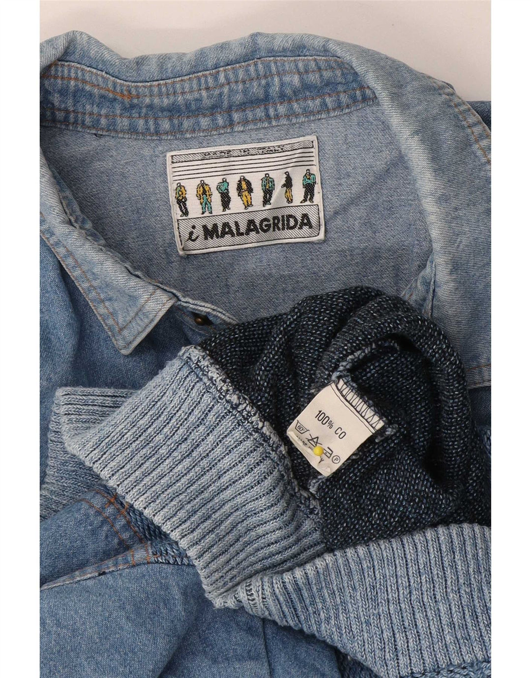 Malagrida Pull Col Polo Homme Bleu Moyen Coton