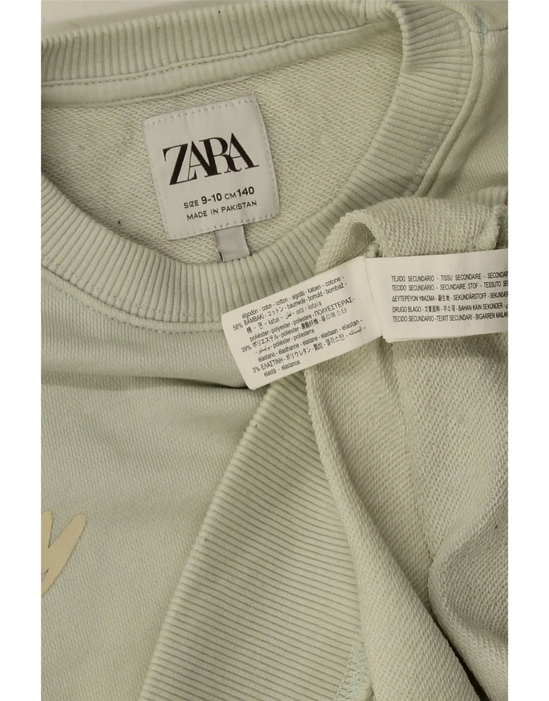 Zara Sweat-shirt graphique pour garçon 9-10 ans Vert Coton
