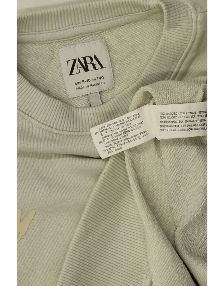 Zara Sweat-shirt graphique pour garçon 9-10 ans Vert Coton