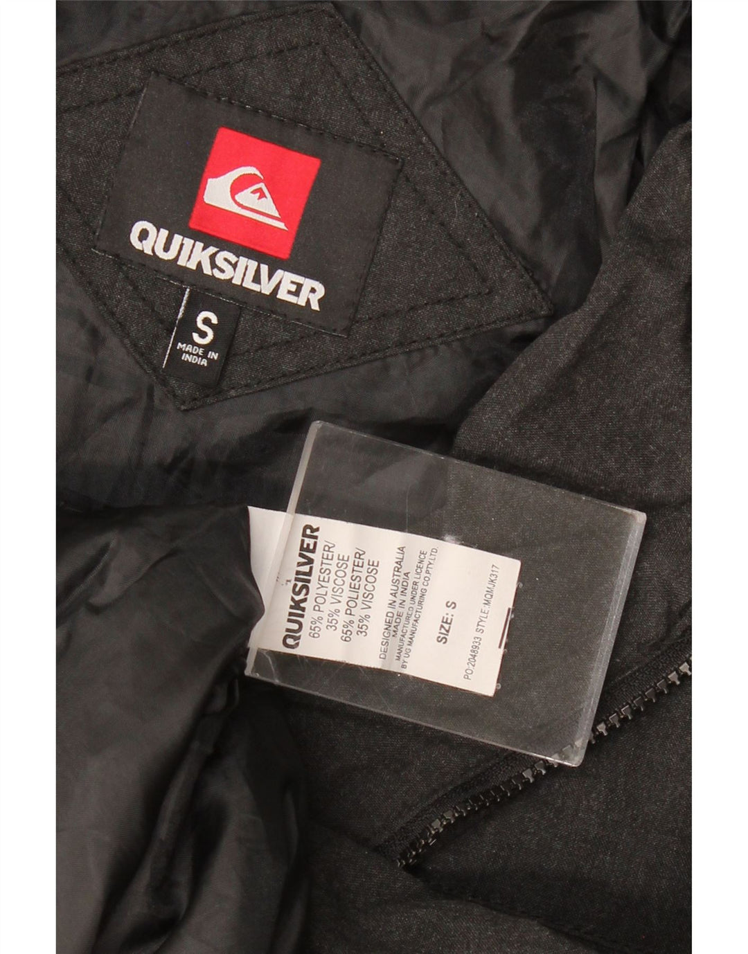 QUIKSILVER Veste Bomber Militaire Homme UK 36 Petit Gris Polyester