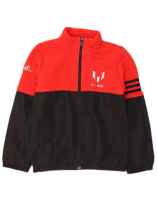 Adidas Garçon MESSI Graphic Survêtement Top Veste 7-8 ans Rouge Colorblock