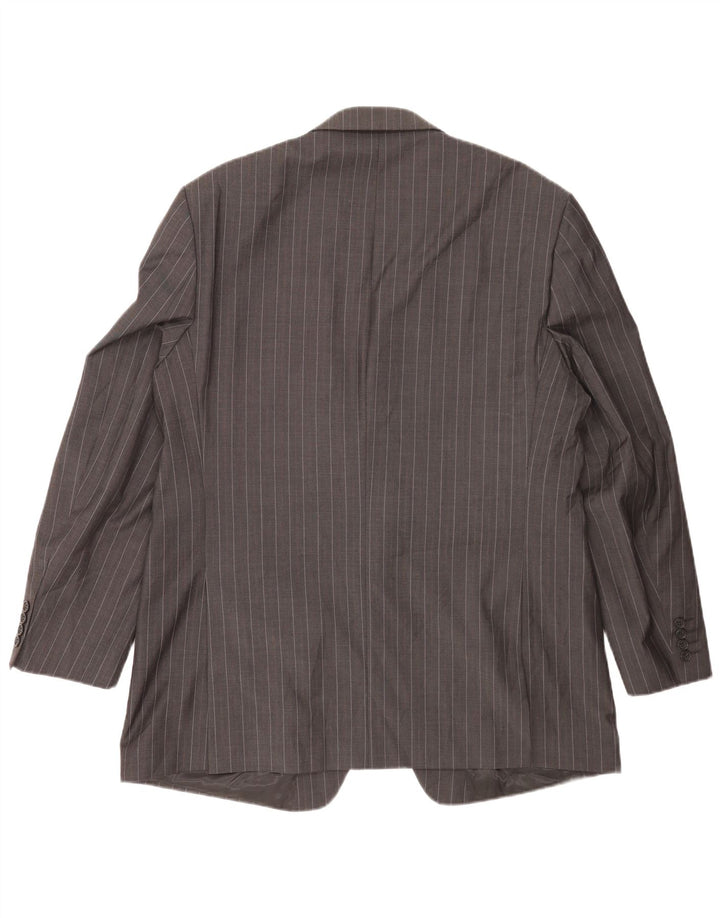 Marks & Spencer Veste blazer à 2 boutons pour homme UK 46 XL en laine à fines rayures gris