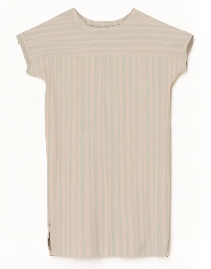 Max Mara Femme Robe Droite EU 42 Large Blanc Rayé Acétate