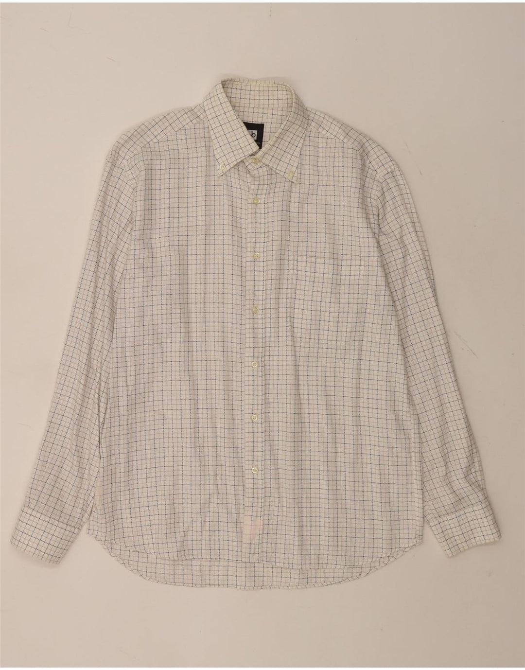 ROCCOBAROCCO Chemise Homme Taille 41 16 Grand Coton à Carreaux Blanc