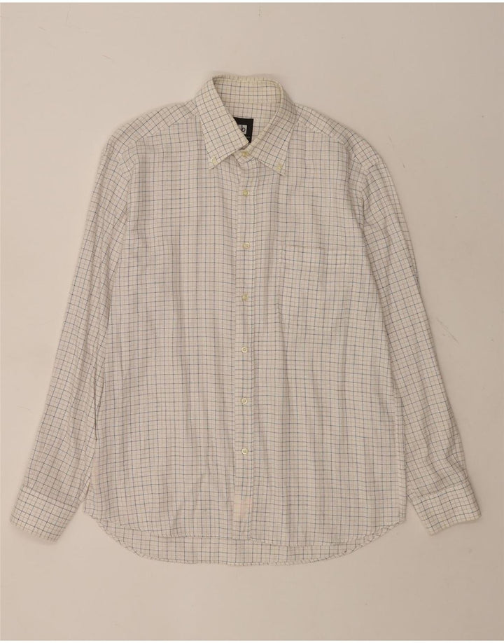 ROCCOBAROCCO Chemise Homme Taille 41 16 Grand Coton à Carreaux Blanc