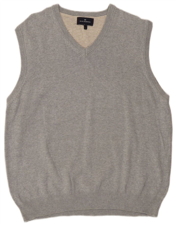 Marks & Spencer Débardeur à col en V Blue Harbor pour hommes, grand gris