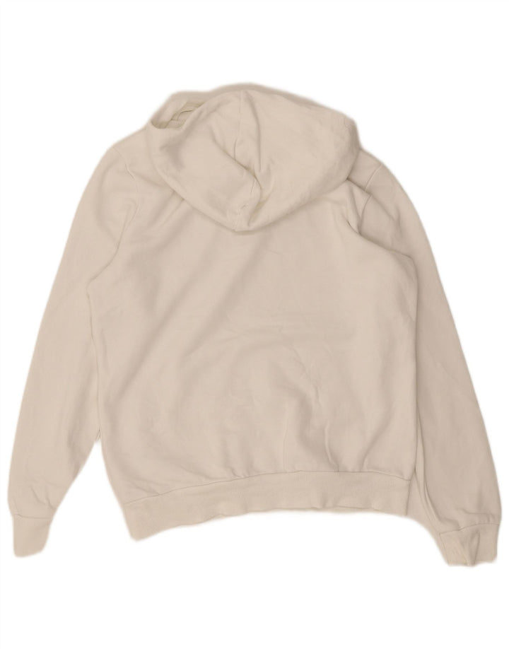 Puma Pull à capuche graphique pour femme UK14 en coton blanc moyen
